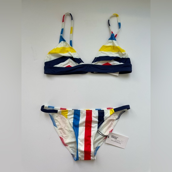 SOLID & STRIPED Morgan Bikini Multi-Colored Stripe Medium, NEW! - Picture 4 of 11